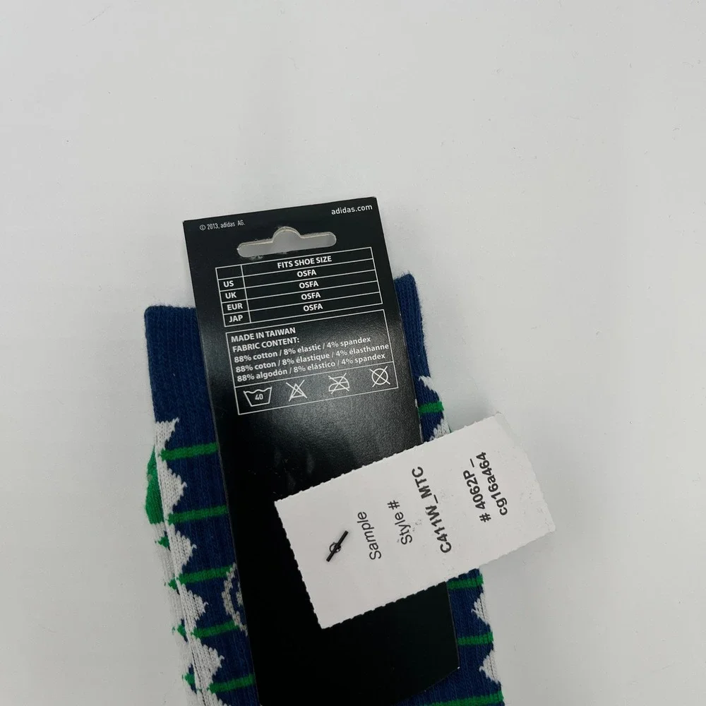 Adidas Vancouver Canucks NHL Womens Crew Socks 2 Pair Pack Blue‎ Green OSFA